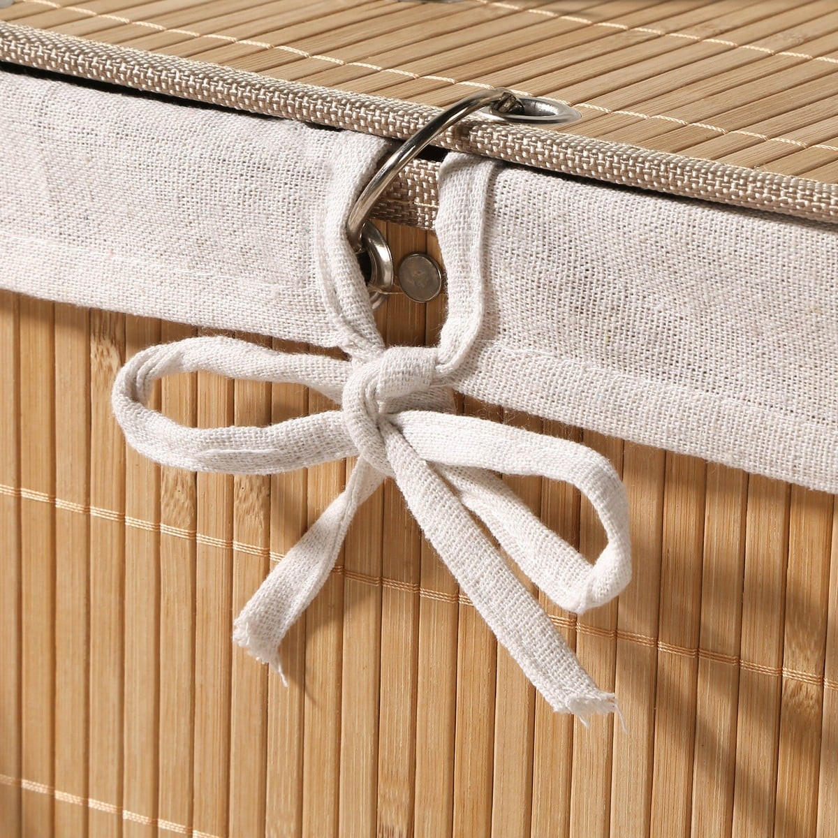 ECK-WÄSCHEKORB aus bambus 35/35/60 cm - Apfelbaumfarben, Holz (35/60/35cm) - Calicosy