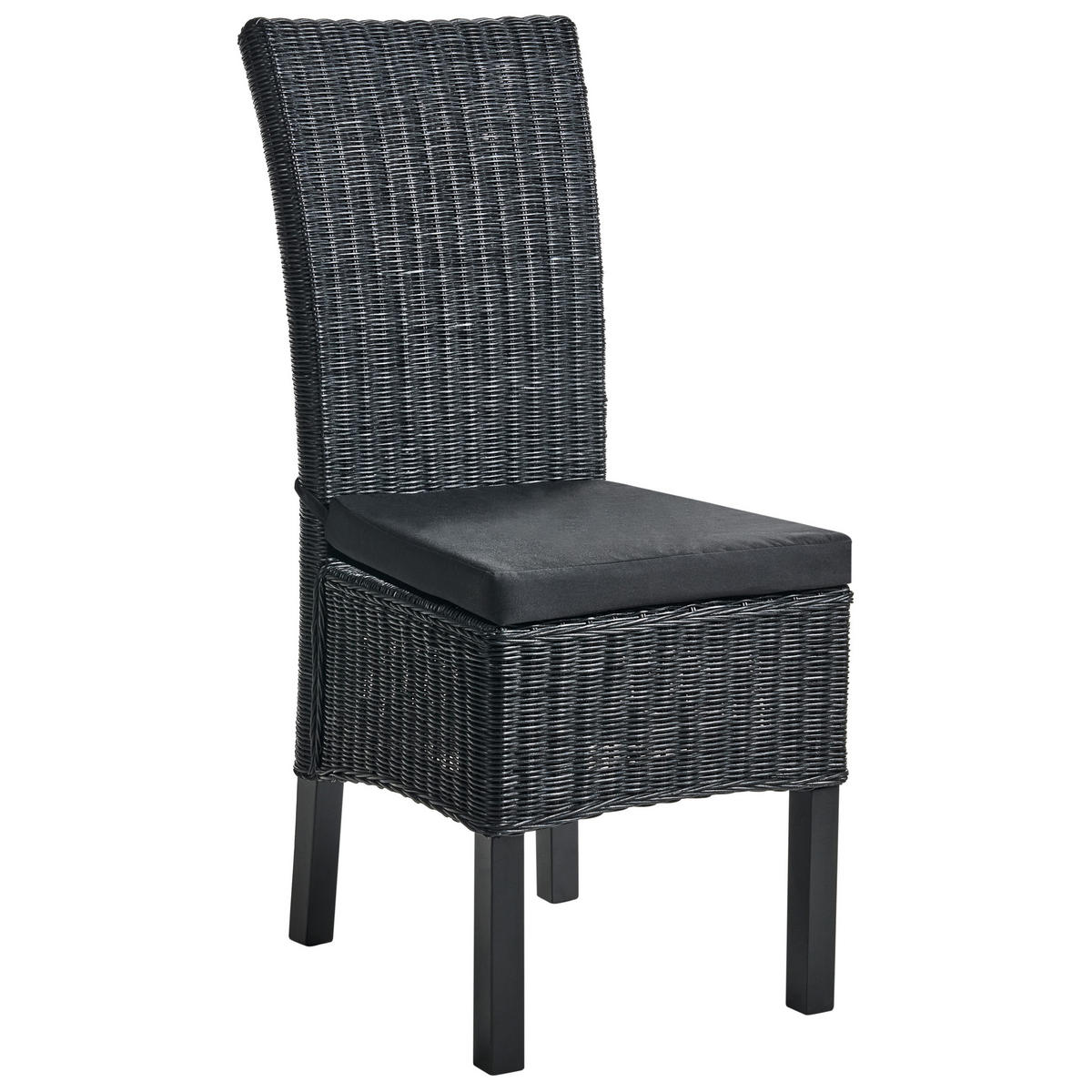 ESSZIMMERSTUHL 2er-Set Schwarz Andes - Schwarz, Naturmaterialen (43/105/50cm) - Beliani