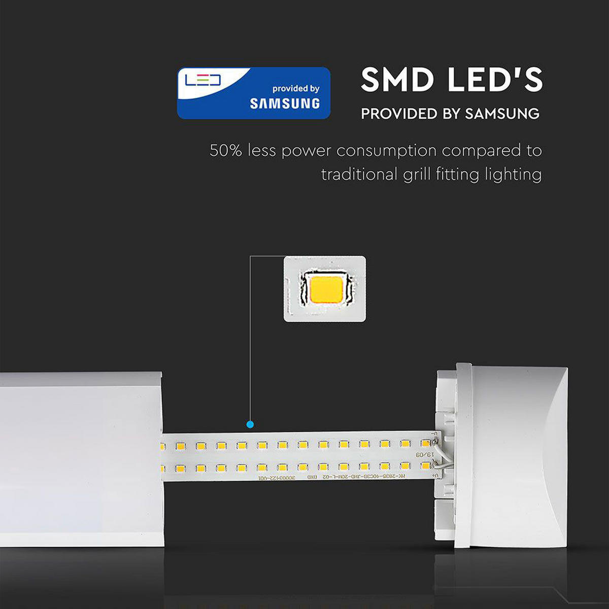 LED UNTERBAULEUCHTE Weiß 120 cm - Weiß, Kunststoff (120/7.41/2.44cm)