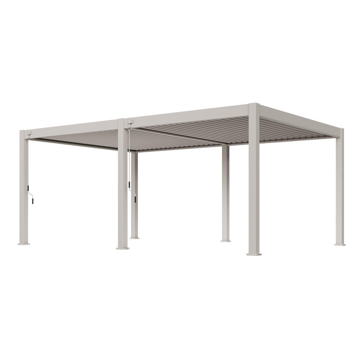 PERGOLA Deluxe Plus Pavillon Terrassenüberdachung Aluminium 4 x 6 M Ivory Sand - Weiß, Metall (400/255/600cm) - WEIDE