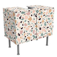 WASCHBECKENUNTERSCHRANK Terrazzo Muster Napoli 60/55/35 cm - Rosa, Holzwerkstoff (60/55/35cm) - Bilderwelten
