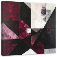 LEINWANDBILD 3D und geometrisch 40x40cm - Rot, Textil (40/40cm) - Feeby