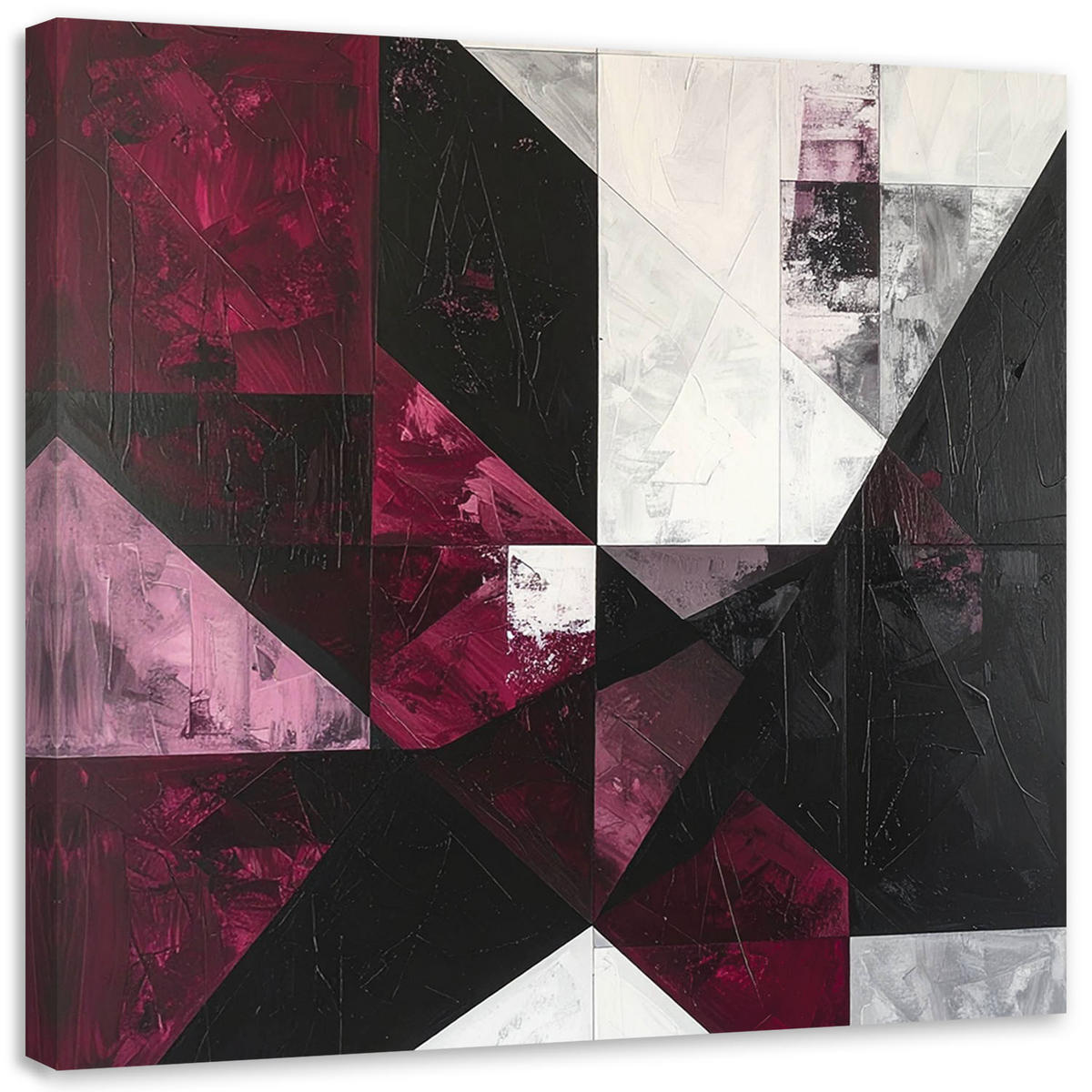 LEINWANDBILD 3D und geometrisch 40x40cm - Rot, Textil (40/40cm) - Feeby