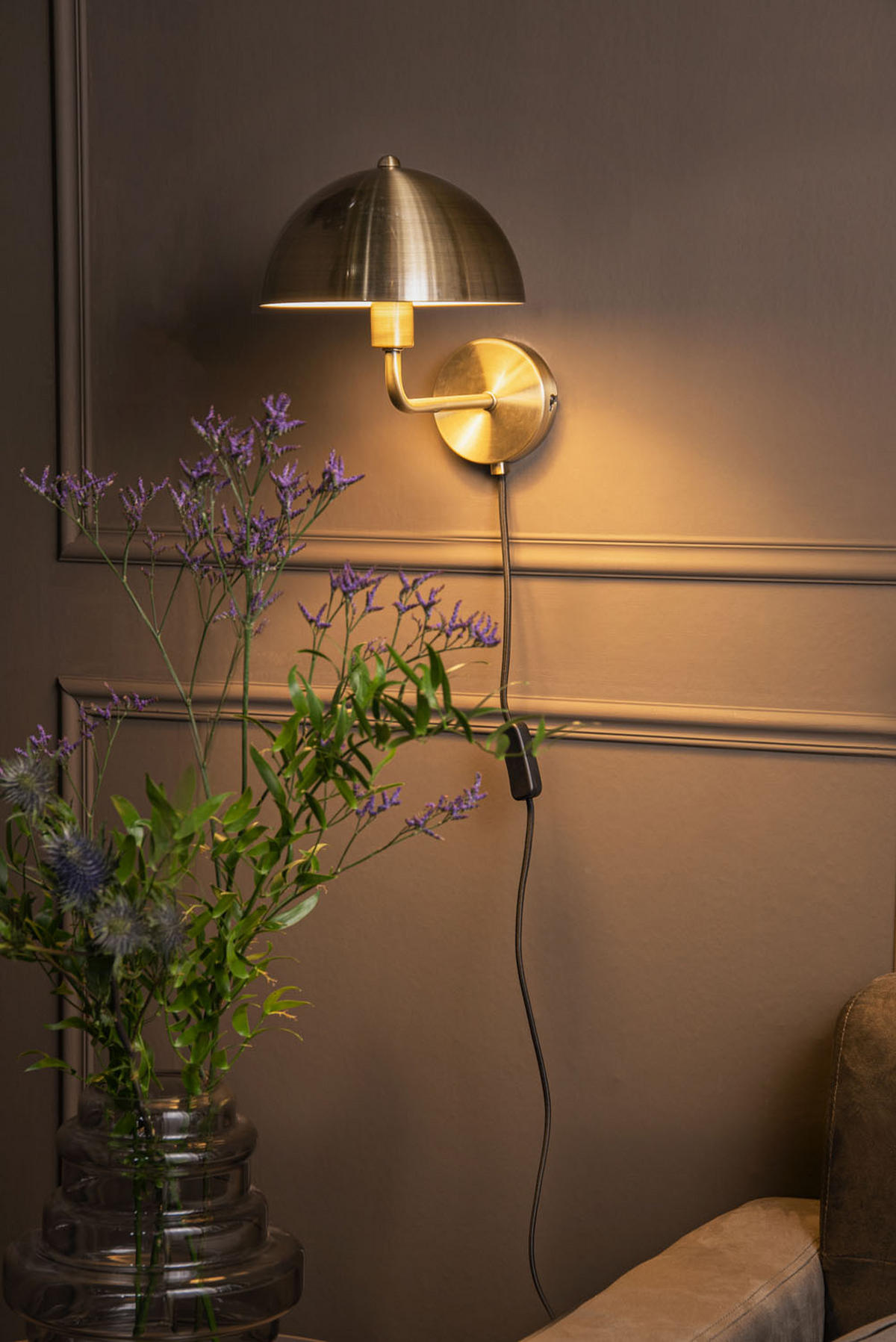 WANDLAMP Bonnet Antiek 25/20/18 cm - Goldfarben, Metall (20/18/25cm) - Leitmotiv