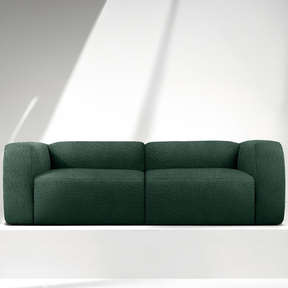 2,5-SITZER SOFA BUFFO, Dunkelgrün - Dunkelgrün, Holz/Holzwerkstoff (250/73/96cm) - KONSIMO®