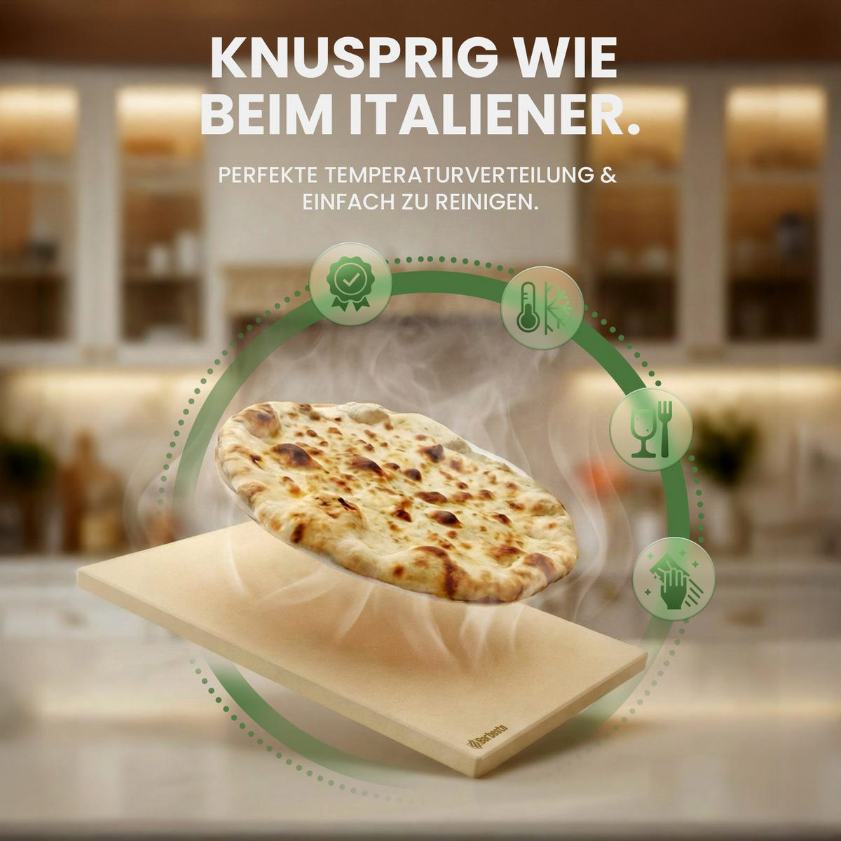 PIZZASTEIN - Weiß, Stein (38/1/30cm) - CLP