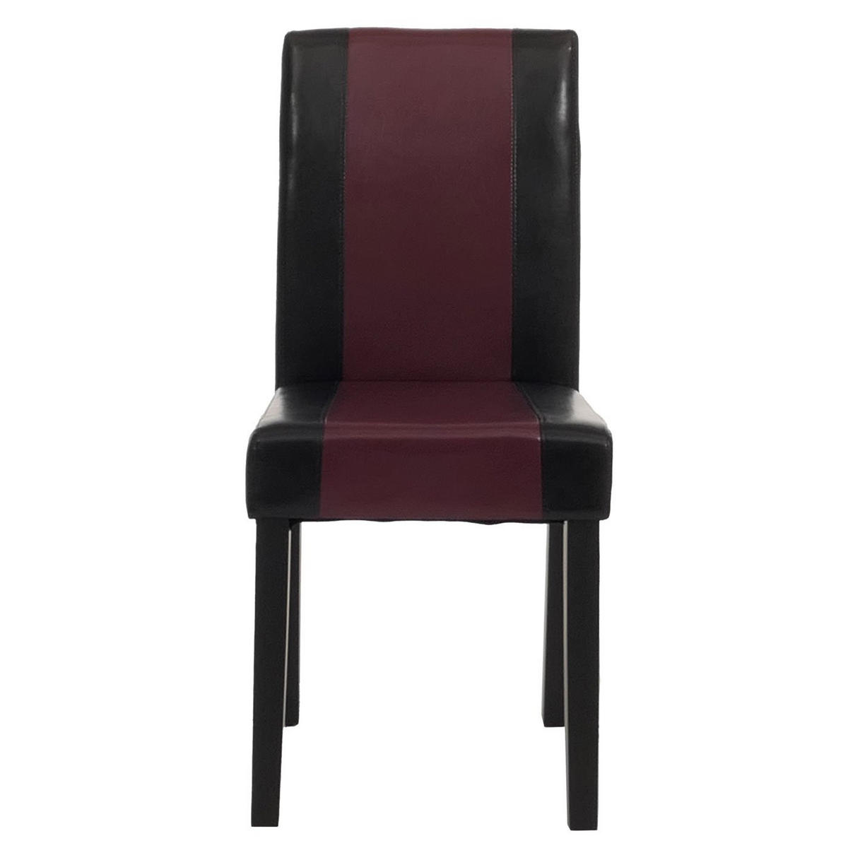 ESSZIMMERSTUHL 4er-Set klassisch und zeitlos 90x43x56cm Sitzhöhe 45cm Kunstleder dunkle Beine Schwarz-Rot - Schwarz, Kunststoff (43/90/56cm) - CHEFGASTRO