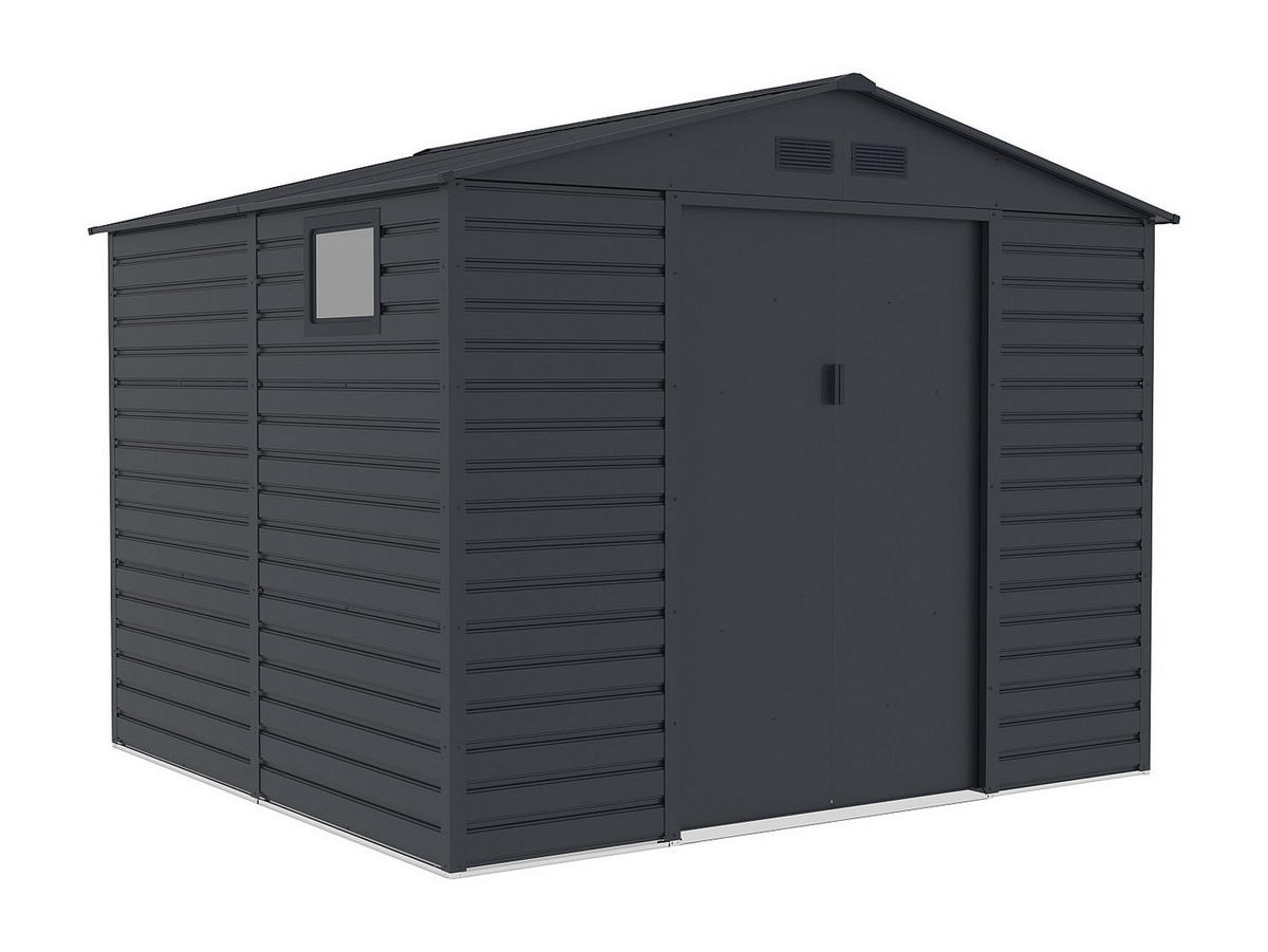 SCHREBERGARTENHAUS - 267 cm x 245 cm - metall - anthrazitgrau Adelmo - Anthrazit, Metall (267/221/245cm) - Vente-Unique