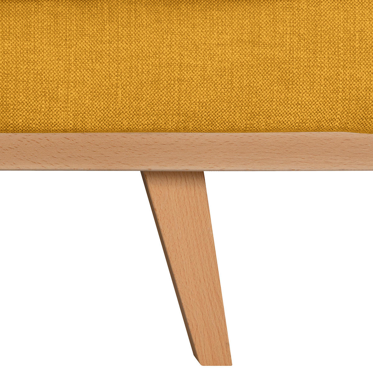 POLSTERHOCKER - Gelb/Buchefarben, Buchenholz/Textil (85/43/60cm) - home24