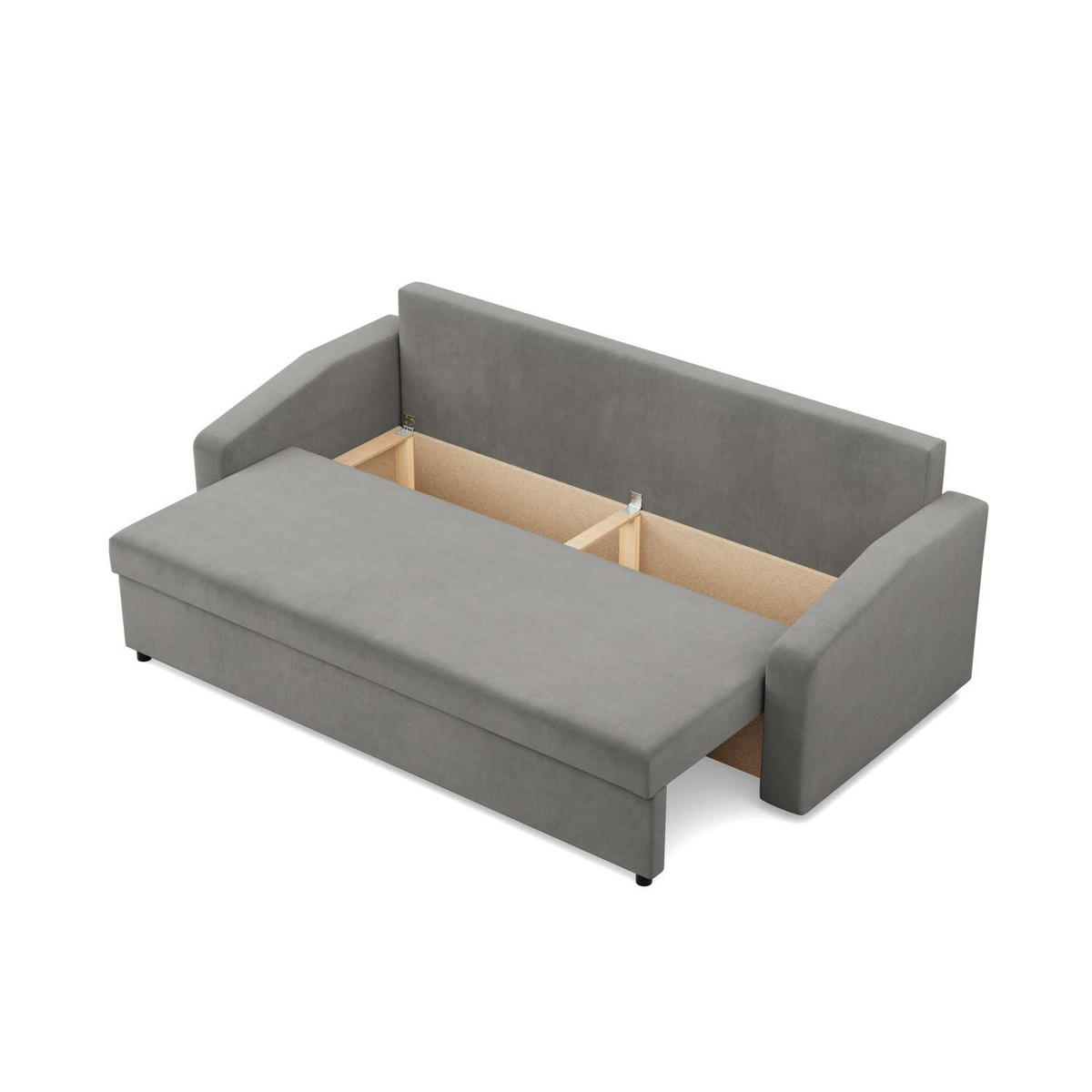 SOFA 3-SITZER MIT SCHLAFFUNKTION NEO, Hellgrau - Grau, Textil (220/92/92cm) - Mebligo