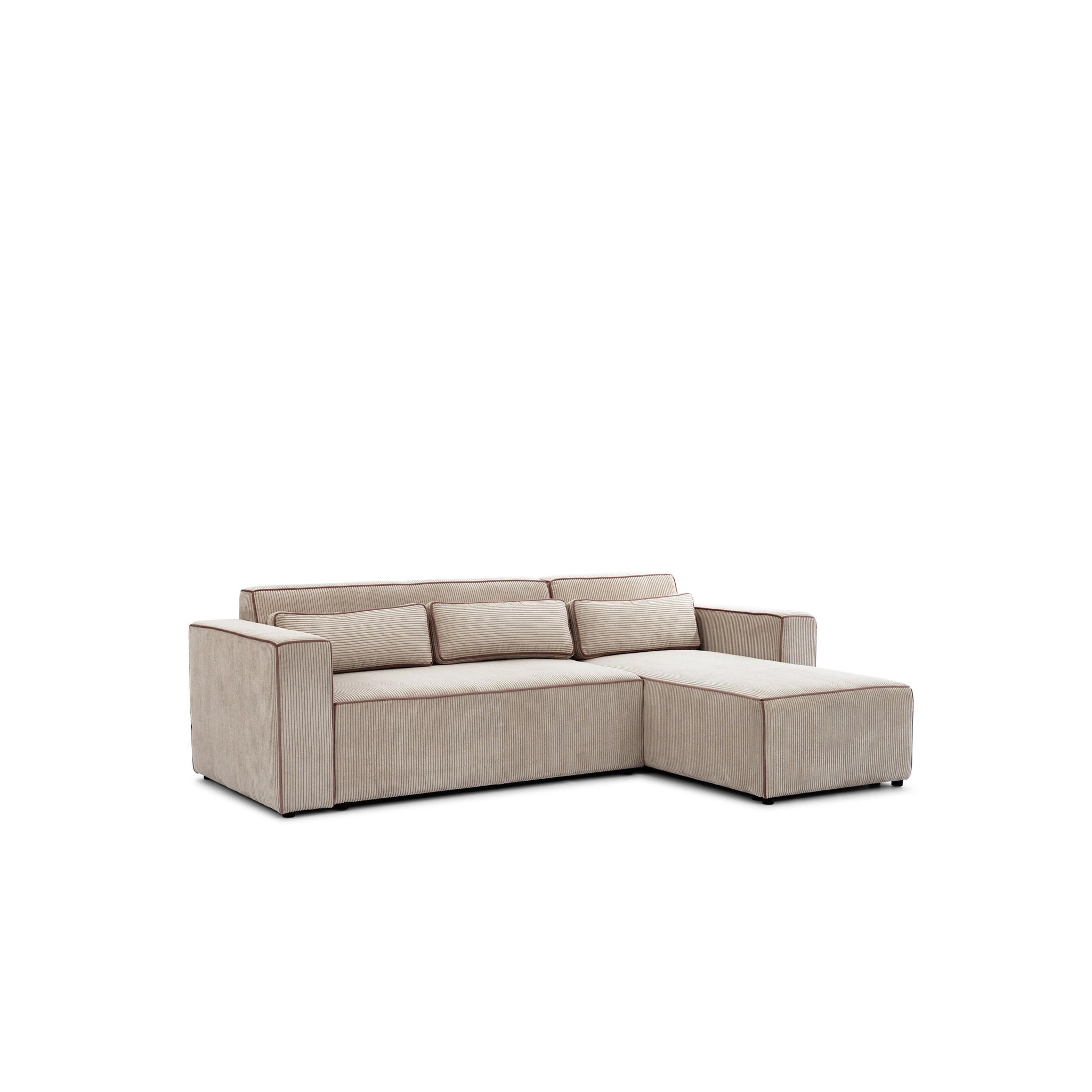 Fun Möbel Ecksofa Beige 260x173 cm