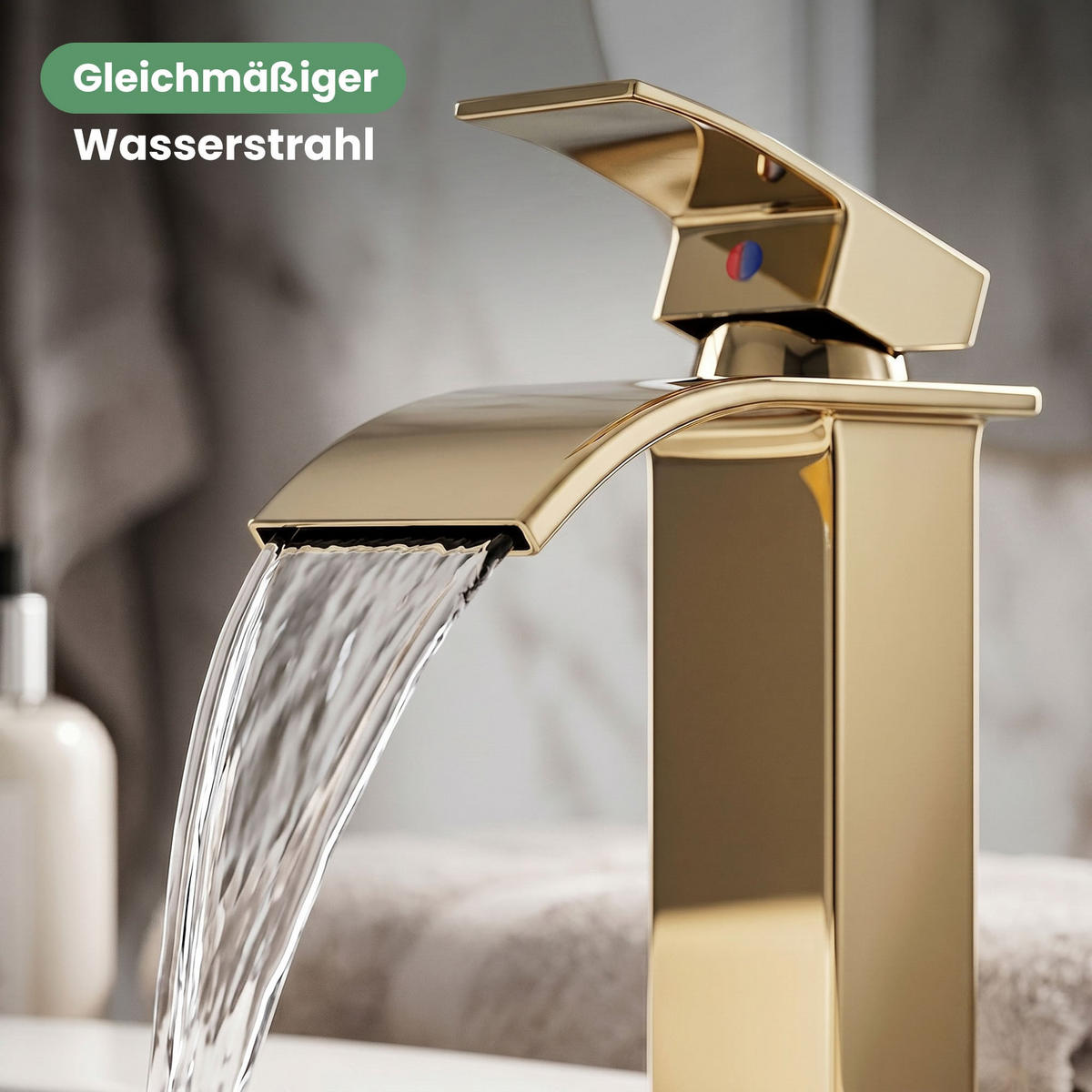WASCHTISCHARMATUR Evio - Gold - Goldfarben, Keramik/Metall (5/30/10.5cm) - Akord