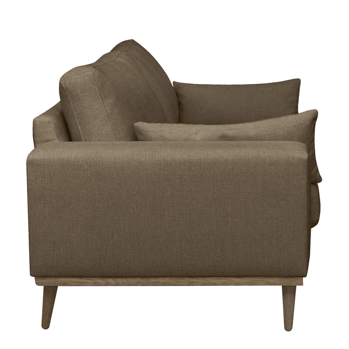 2-SITZER SOFA - Eichefarben/Beige, Eichenholz/Textil (197/81/88cm) - home24