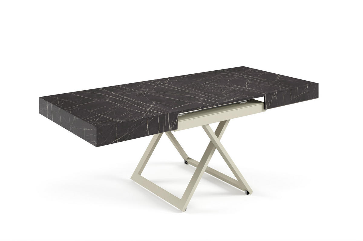 COUCHTISCH SANNA U - Kaschmir/Beige, Holzwerkstoff/Metall (80/120/27cm) - Meblini