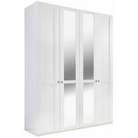KLEIDERSCHRANK NEWPORT weiß 180 / 58 / 208cm - Weiß/Grau, Holz/Holzwerkstoff (180/208/58cm) - Wimex