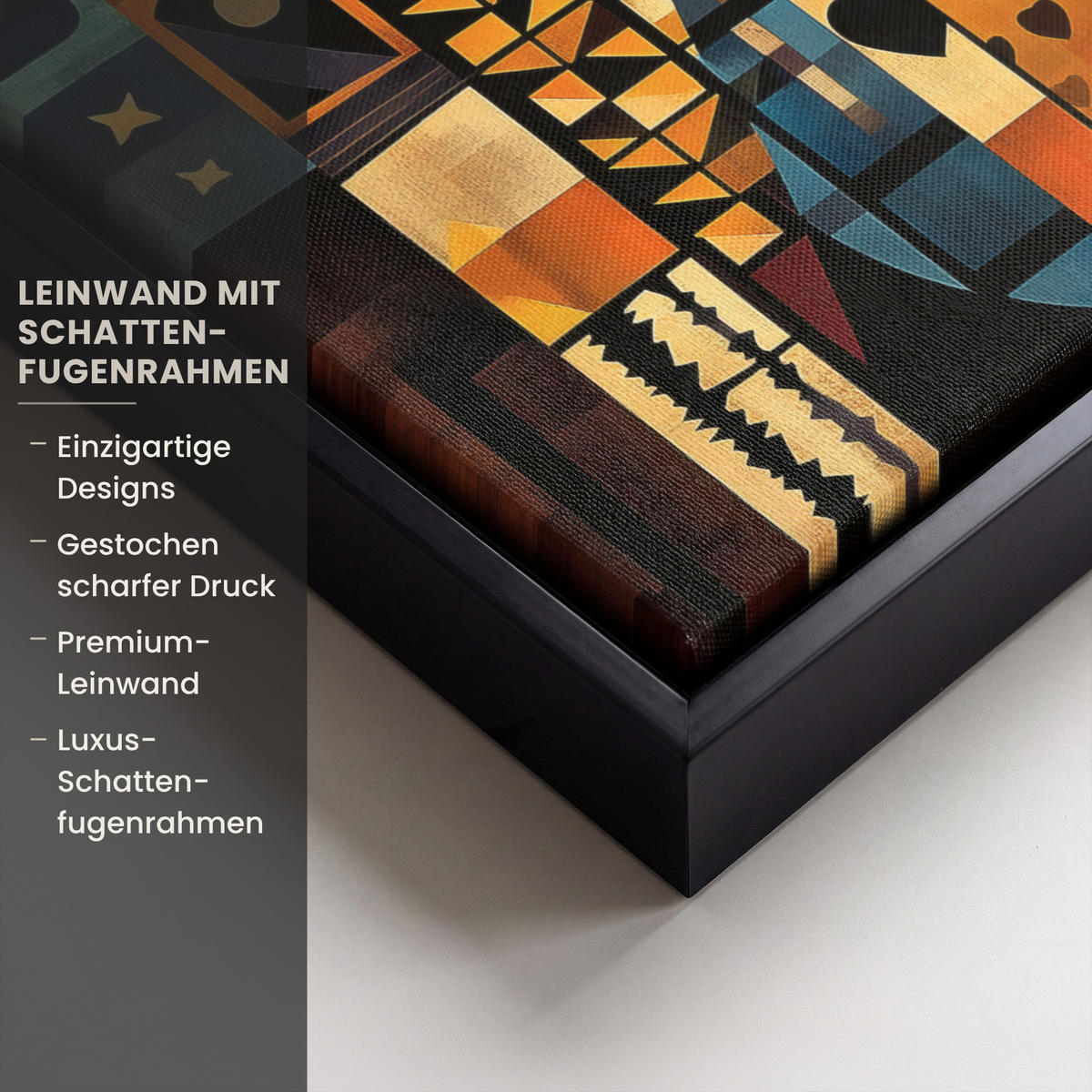 LEINWAND Bilder mit Rahmen - Figuren - Abstrakt - Symbole - 20x30 - Terracotta, Textil (20/30cm) - MuchoWow