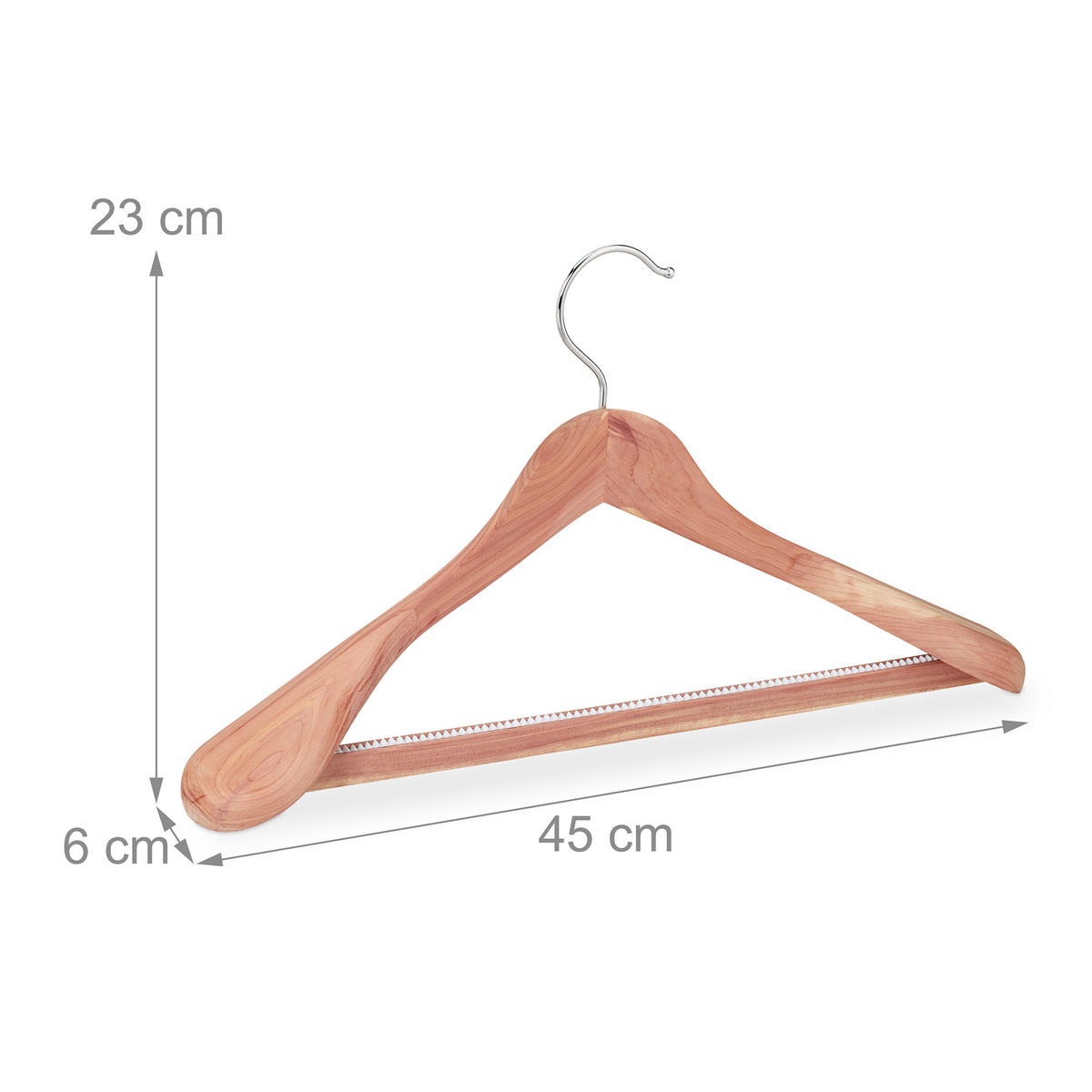 5XVEŠIAK na odevy - hnedá, kov/drevo (45/23/6cm) - Relaxdays