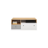 LOWBOARD Pico in Eiche, Weiß und Grau - TV-Schrank - Braun, Holzwerkstoff (80/200/120cm)
