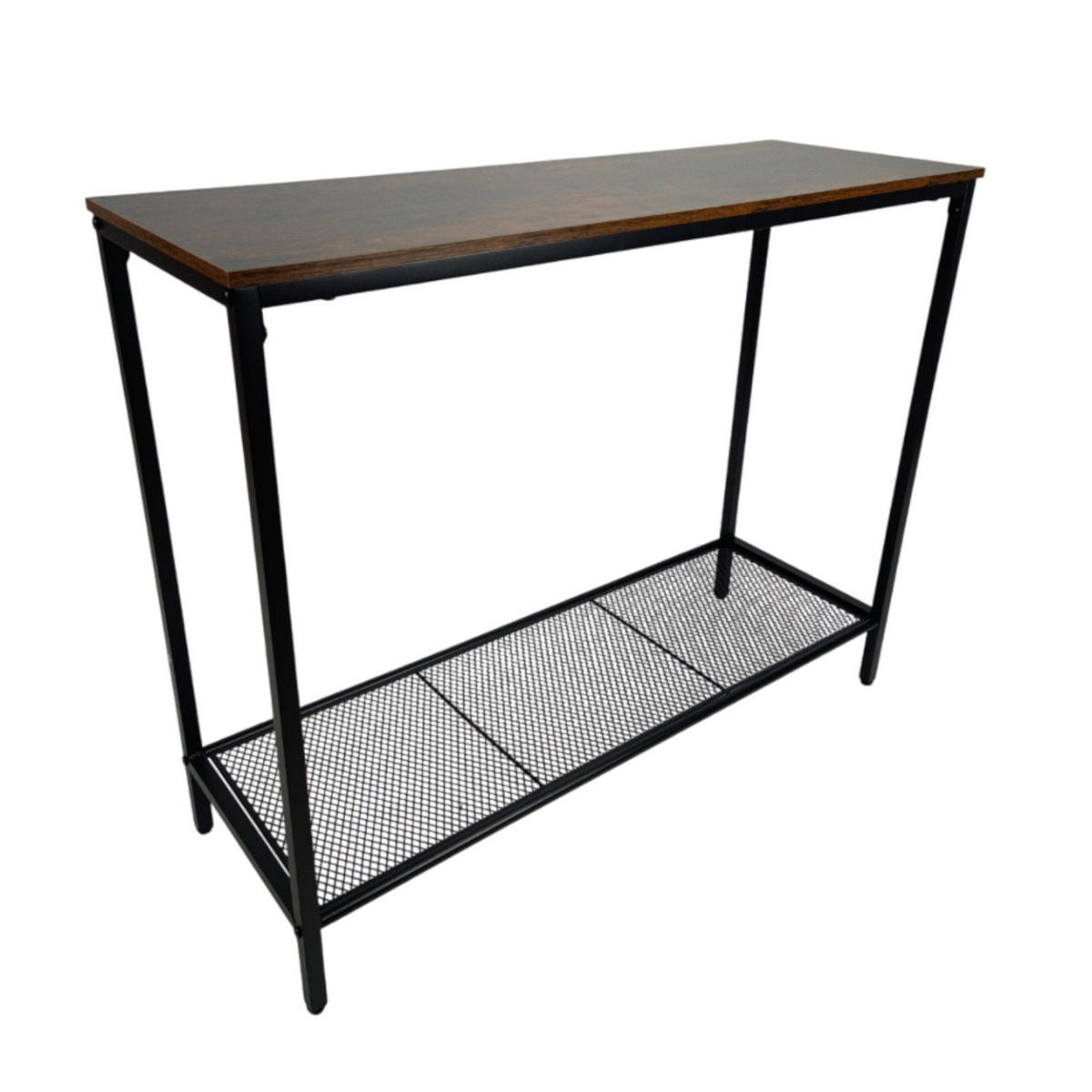 KONSOLENTISCH Holzoptik Metall Dunkelbraun Schwarz 100×35×80 cm - Dunkelbraun/Schwarz, Holzwerkstoff/Metall (35/100/80cm) - Begryf