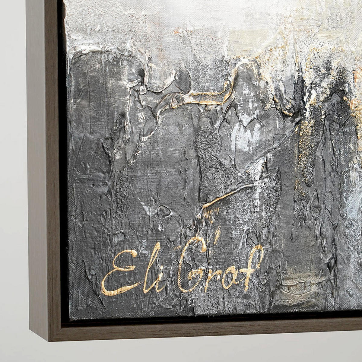 GEMÄLDE Farbmagie Schattenfugenrahmen Grau 140x70 cm - Grau, Holz (140/70cm) - YS-art gallery