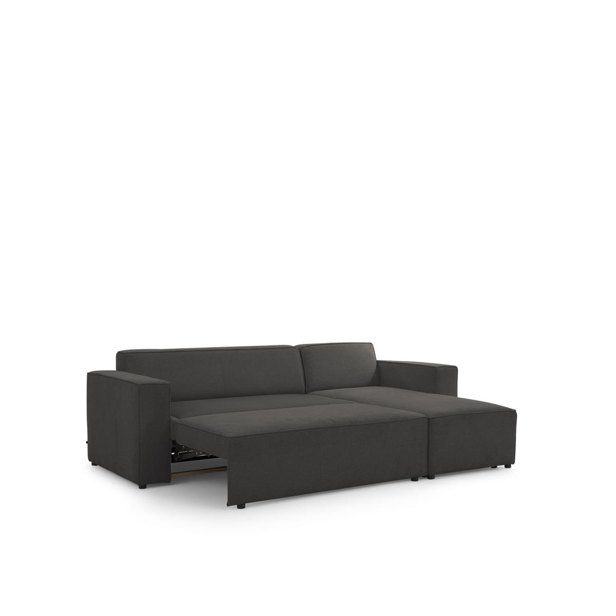 ECKSOFA Schlafsofa Waldo In Stoff Poso - Schwarz, Holzwerkstoff/Textil (260/173cm) - Fun Möbel