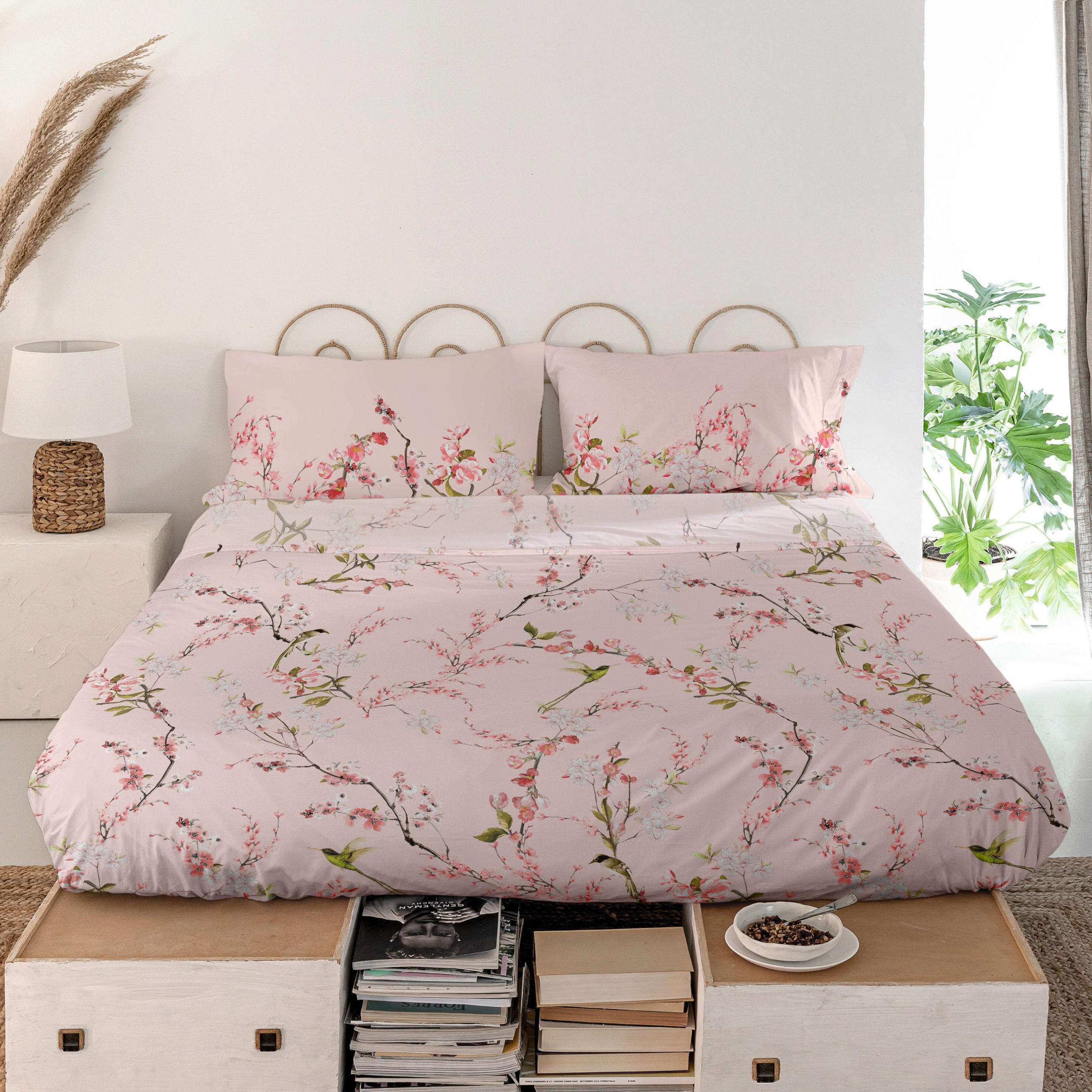 OBERLAKEN Chinoiserie rose 240x270 cm (Übergrösse) - Multicolor, Textil (240/270cm) - Happy Friday