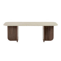COUCHTISCH RECHTECKIG abgerundete kanten 41,4/120/60 cm - Braun, Holzwerkstoff (120/60/41.4cm) - Calicosy