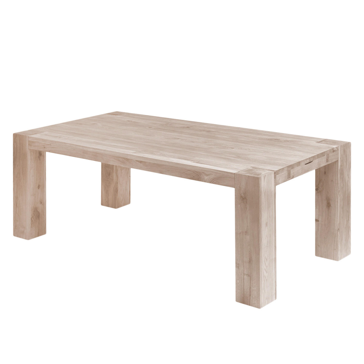 ESSTISCH - Eiche massiv - Eichefarben, Holz (100/140/75cm) - home24