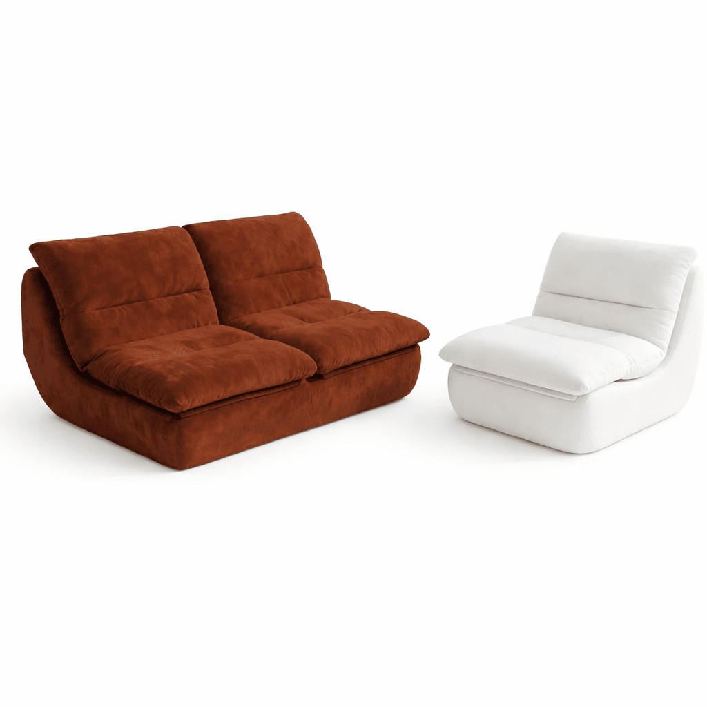 SITZGARNITUR Nuvia Sofa und Sessel Schokolade und Weiß - Braun/Weiß, Textil (160/73/100cm) - COCO Living