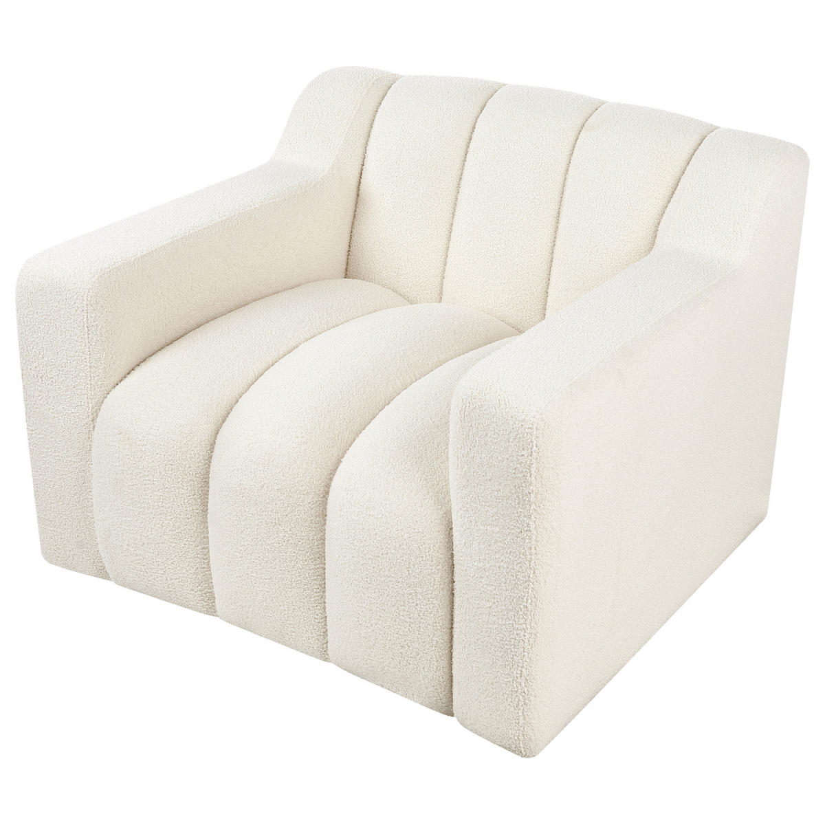 SESSEL Cremeweiß Agerup - Weiß, Textil (97/73/87cm) - Beliani