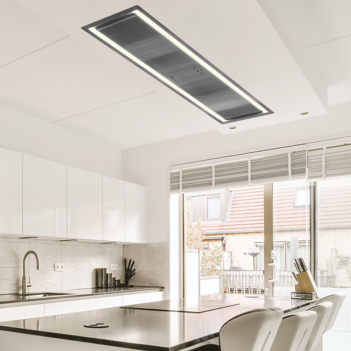 DUNSTABZUGSHAUBE GCH 973 IS 90 90 cm Edelstahl - Silberfarben, Metall (90/26/29cm) - Gurari