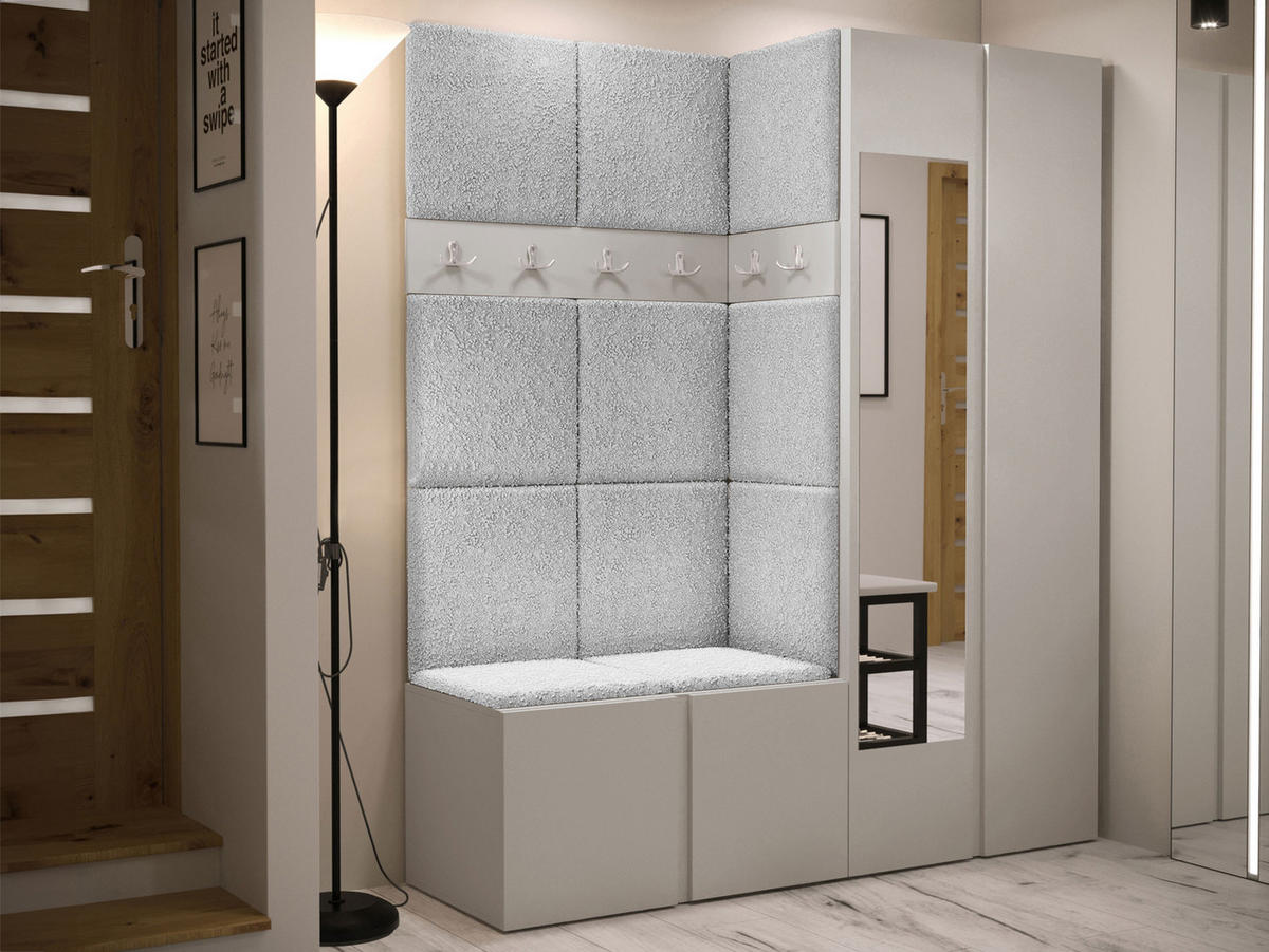 GARDEROBEN-SET Orion XII - Kaschmir/Hellgrau, Holzwerkstoff/Kunststoff (158/186/46cm) - MIRJAN24