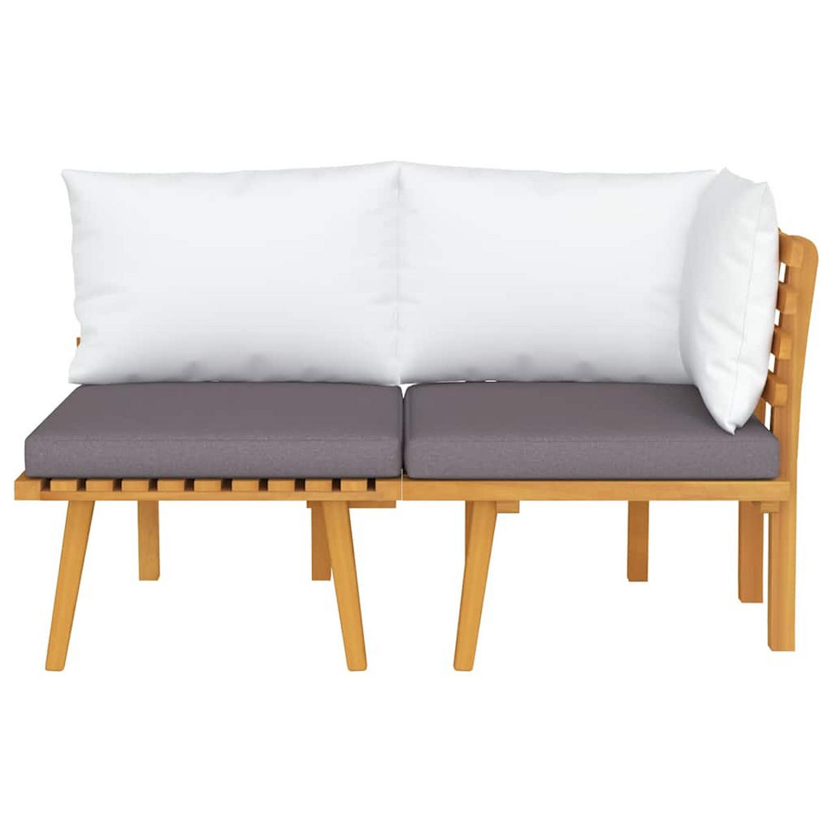 GARTEN-LOUNGE-SET 2Er Set Mit Kissen Massivholz Akazie - Dunkelgrau, Holz/Textil - vidaXL