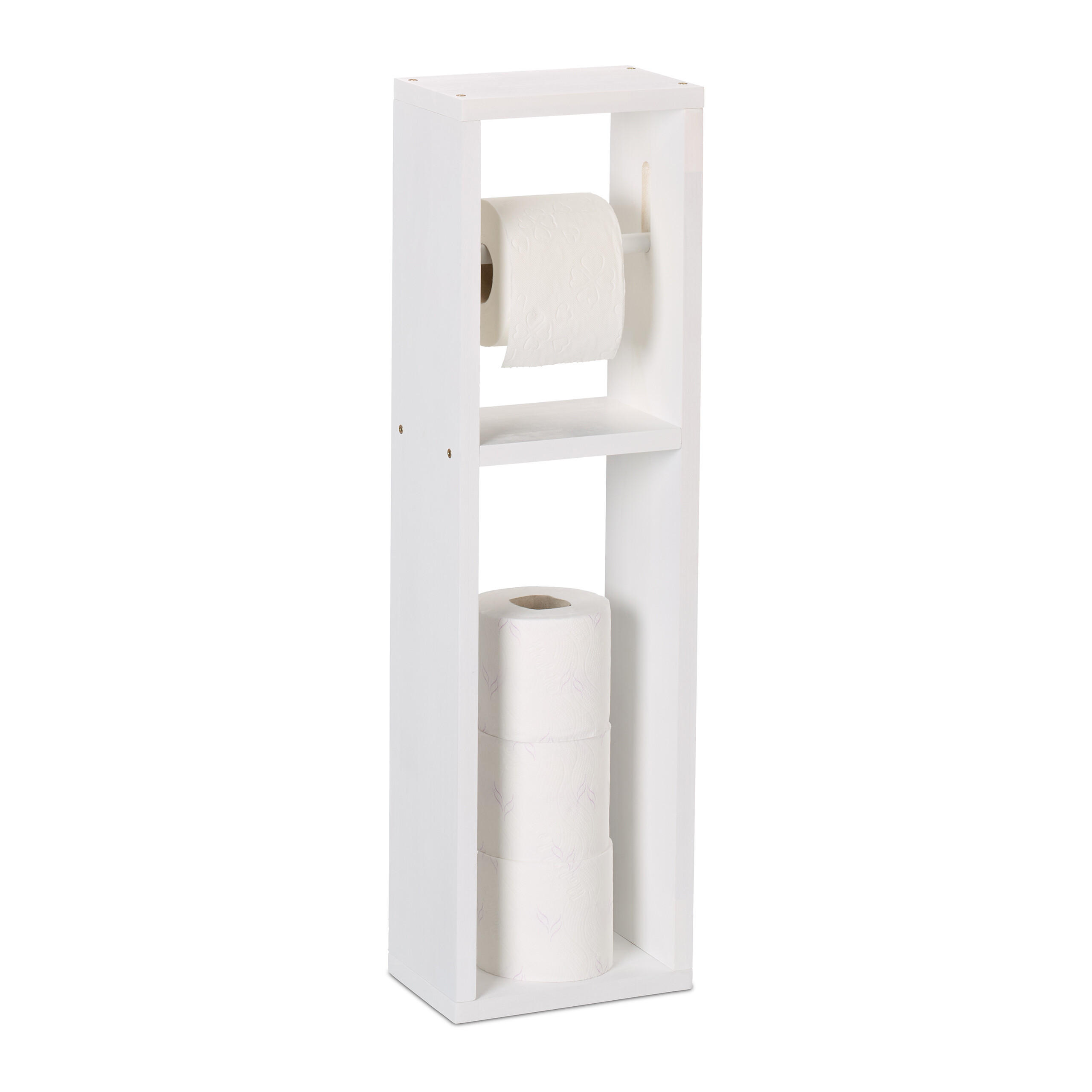 TOILETTENPAPIERHALTER - Weiß, Holz (20/70/13cm) - Relaxdays