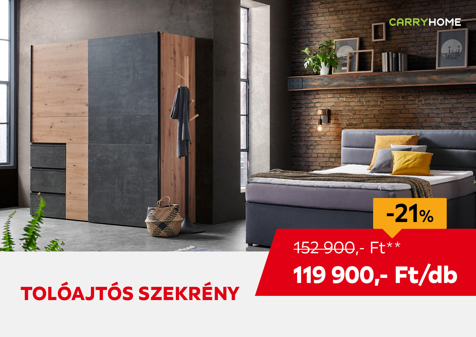 TOLÓAJTÓS SZEKRÉNY Kiemelt termék 152900 Ft.- helyett 119900 Ft.-