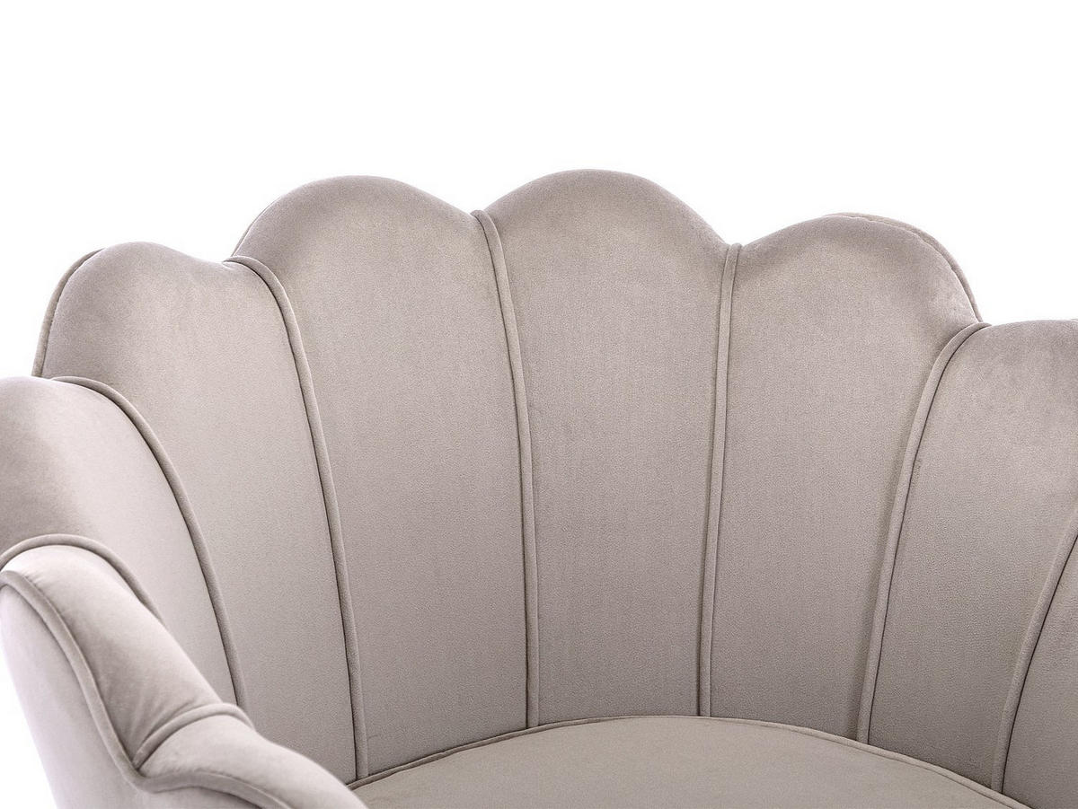 MUSCHELSESSEL - Samt - Graubraun - DANDELION - Braun, Textil (78/76.5/75cm) - Pascal Morabito