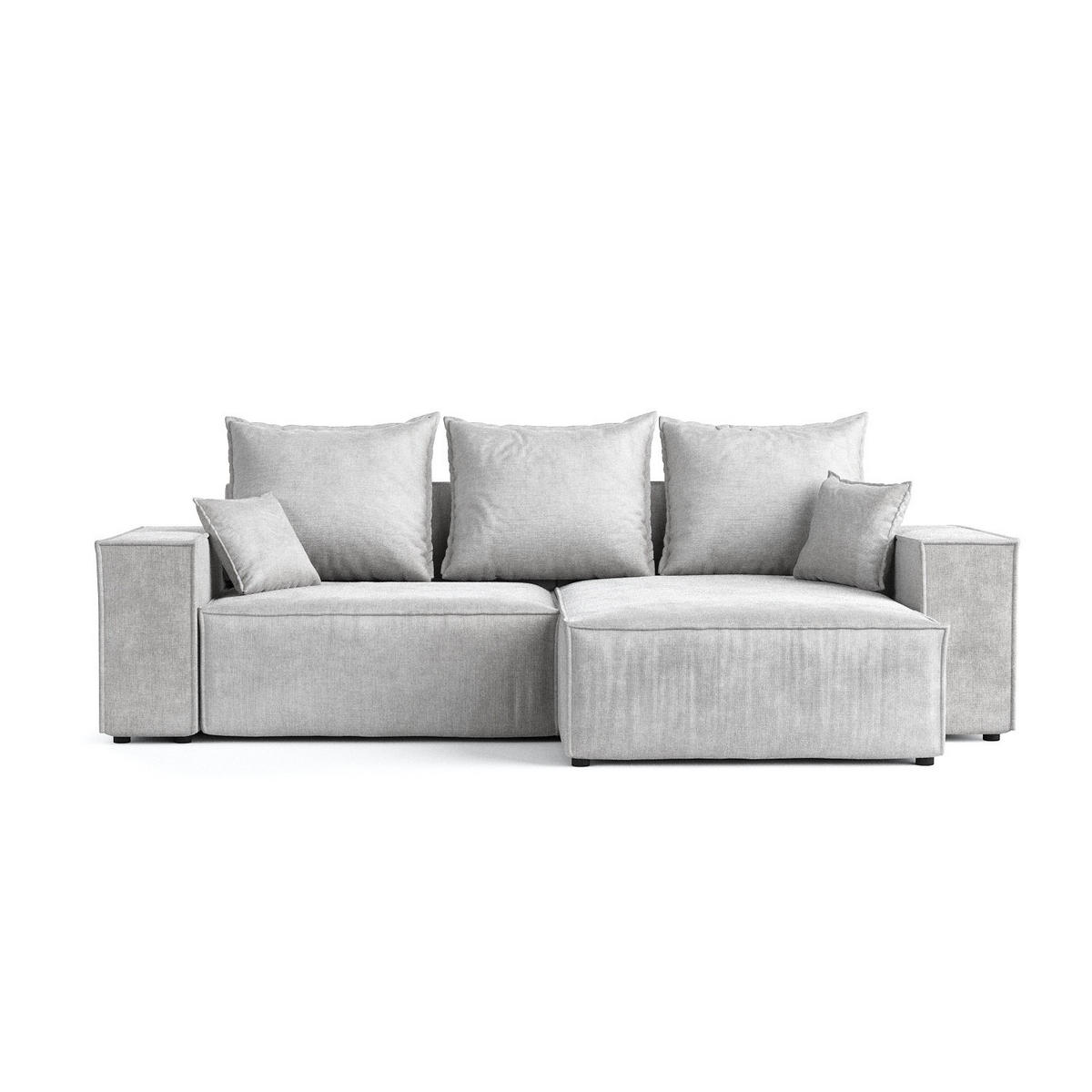 ROHOVÁ SEDAČKA SENSO, textil, Světle šedá - černá/světle šedá, dřevo/kompozitní dřevo (255/148cm) - AltaBeds