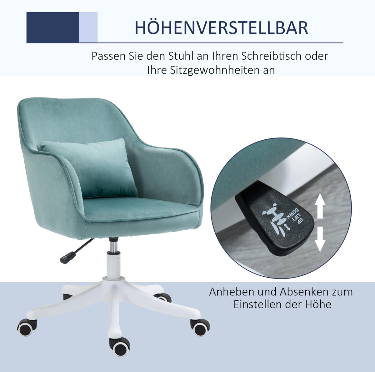 DREHSTUHL 57/78-86/70 cm Grün aus Foam höhenverstellbar - Grün, Kunststoff (70/86/57cm) - OKMYHOME