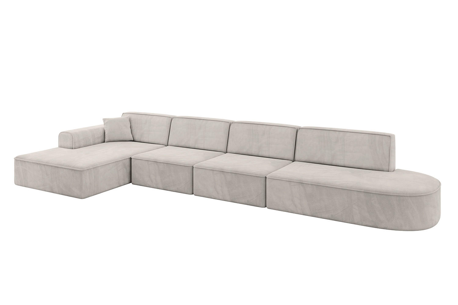 ECKSOFA Ottomane Links IREA-L3-v3 - 413x171x79 cm Hellbraun - Hellbraun, Holzwerkstoff/Textil (413/171cm) - ALTDECOR