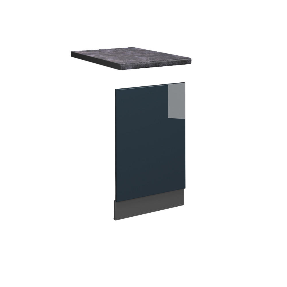 FRONTBLENDE Fame-Line Dunkelblau Hochglanz 45 cm, AP Anthrazit - Anthrazit/Dunkelblau, Holzwerkstoff (45/67.4/1.6cm) - Vicco