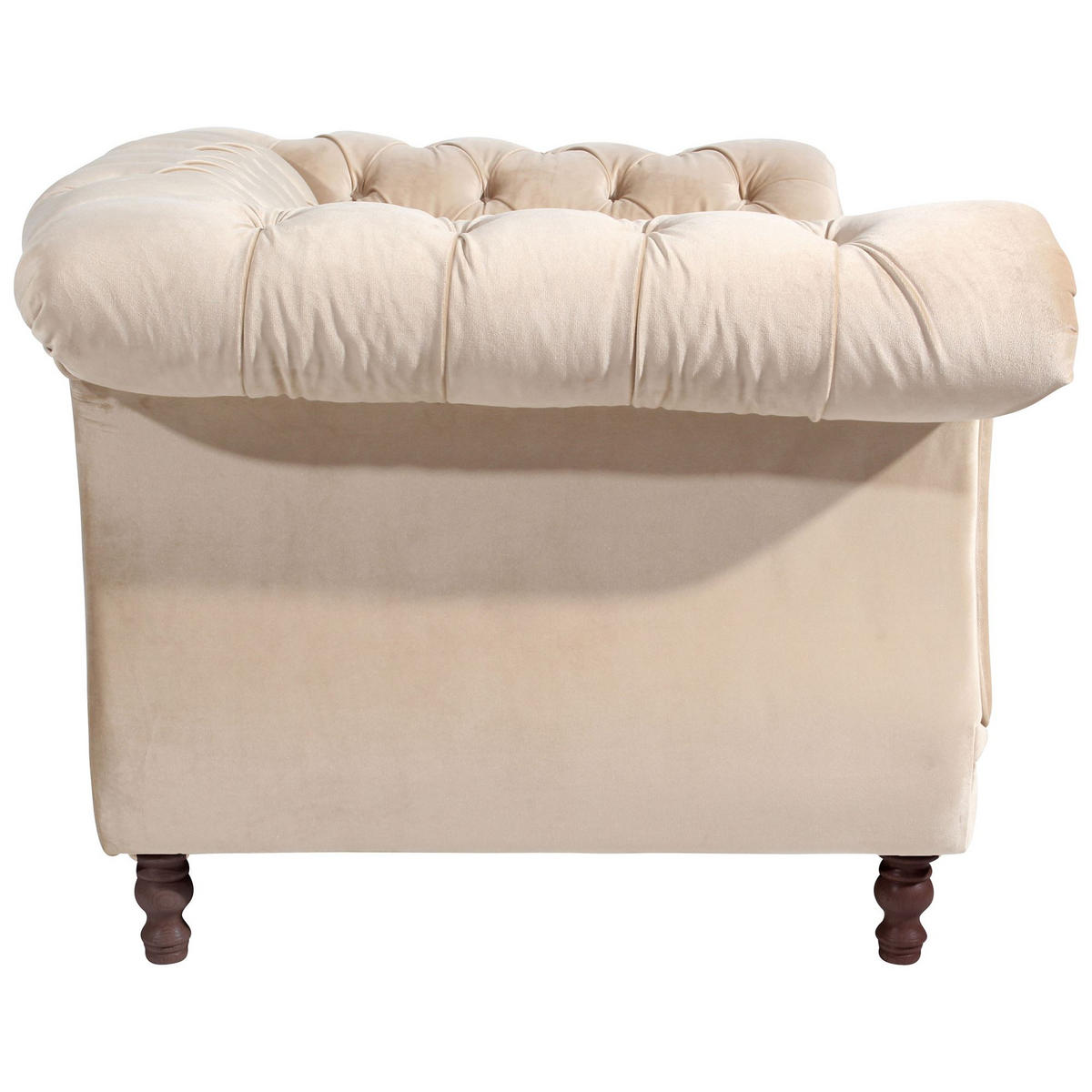 CHESTERFIELD Sessel Kaylin Samtvelours sand - Sandfarben, Kunststoff (100/80/167cm) - 58aufmkessel