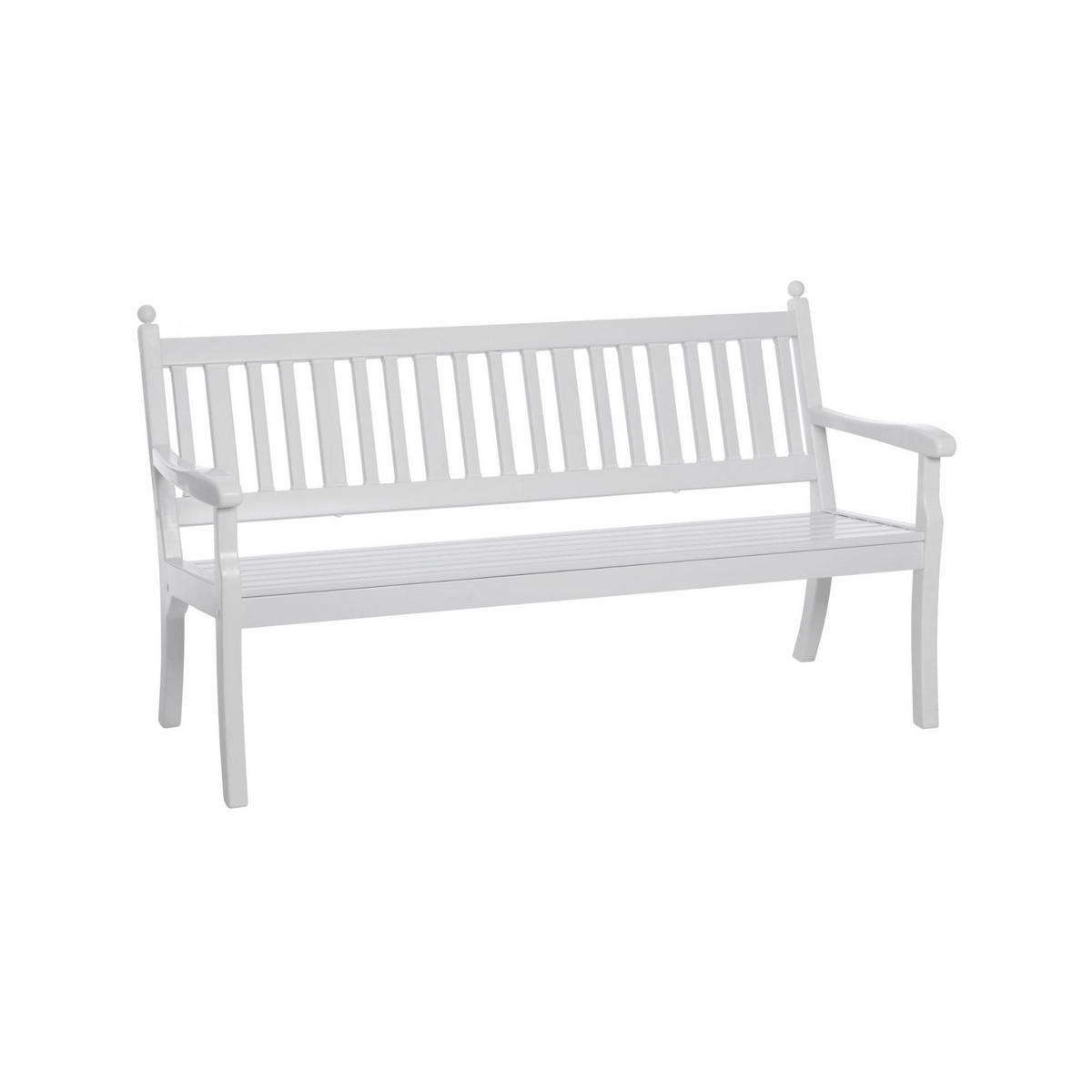 GARTENBANK Aruba 3 Sitzer Weiß 88 x 160 x 69 cm Witterungskunststoff & UV Beständiger Kunststoff - Weiß, Kunststoff (160/88/69cm) - PROREGAL