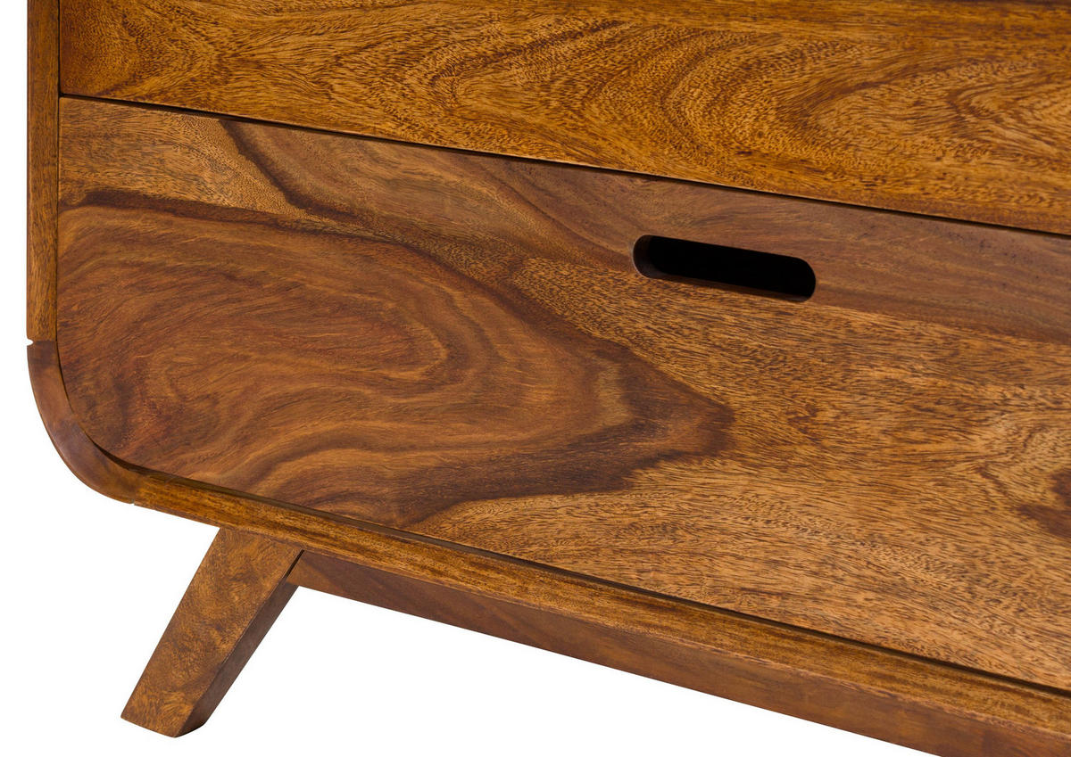 KOMMODE Sheesham 90x40x75 hellbraun lackiert MAILAND #103 - Braun, Holz (90/75/40cm) - Massivmoebel24