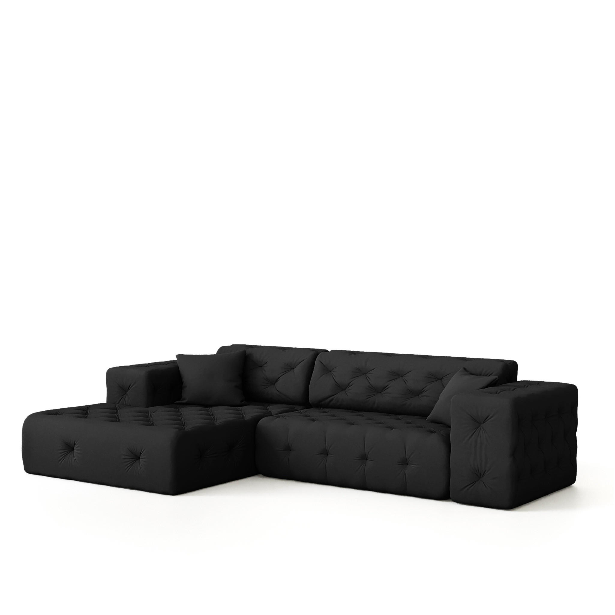 ECKSOFA Chantal - Schwarz, Holzwerkstoff/Textil (266/171cm) - Fun Möbel