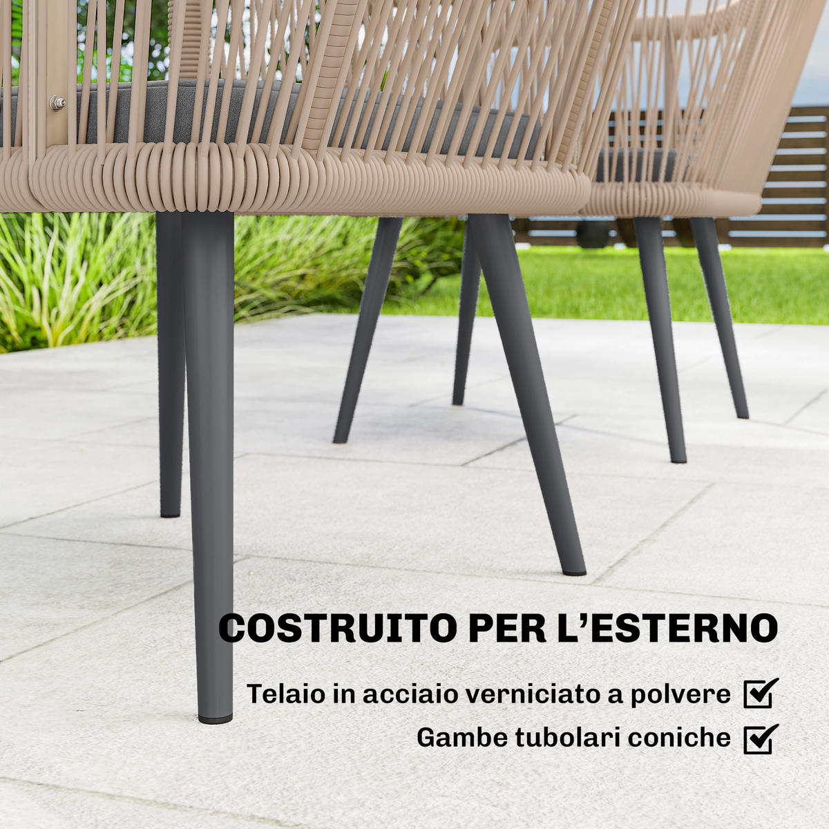 GARTENSTUHL Grau 2 Stück - Grau, Metall (54/80/65cm) - GiPP