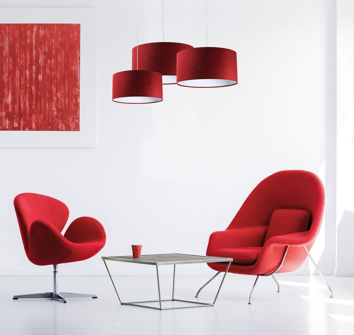 HÄNGELEUCHTE Rot 40/20 cm - Rot/Weiß, Kunststoff (40/0.6/20cm) - ONZENO