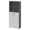 REGALSCHRANK - 5 Ordnerhöhen 35/80/188 cm in Graphitfarben/Grau - Graphitfarben/Grau, Holzwerkstoff (80/188/35cm) - bümö