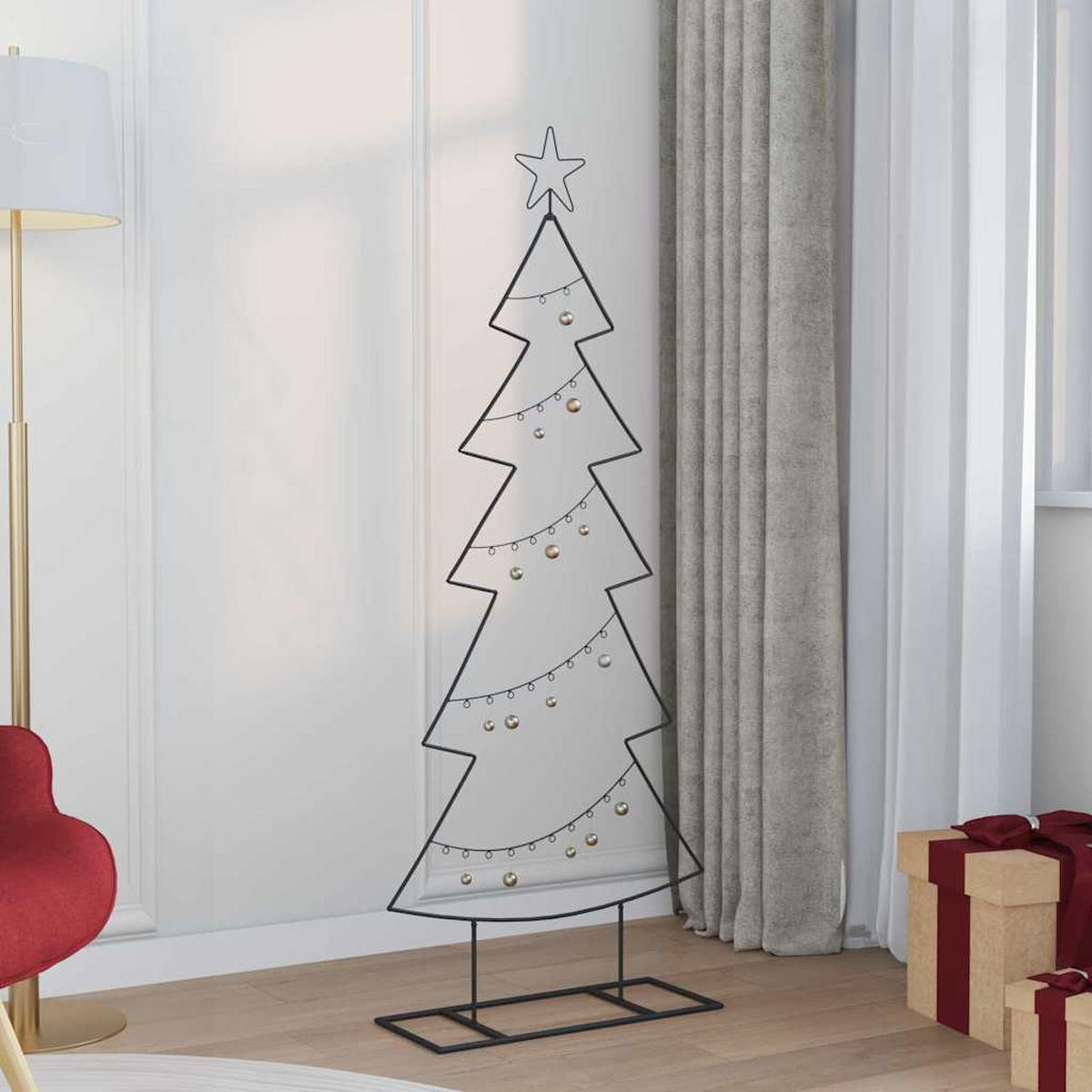 WEIHNACHTSBAUM Metall 65.5/24/150 Cm Schwarz Stahl - Schwarz, Metall (150cm) - vidaXL