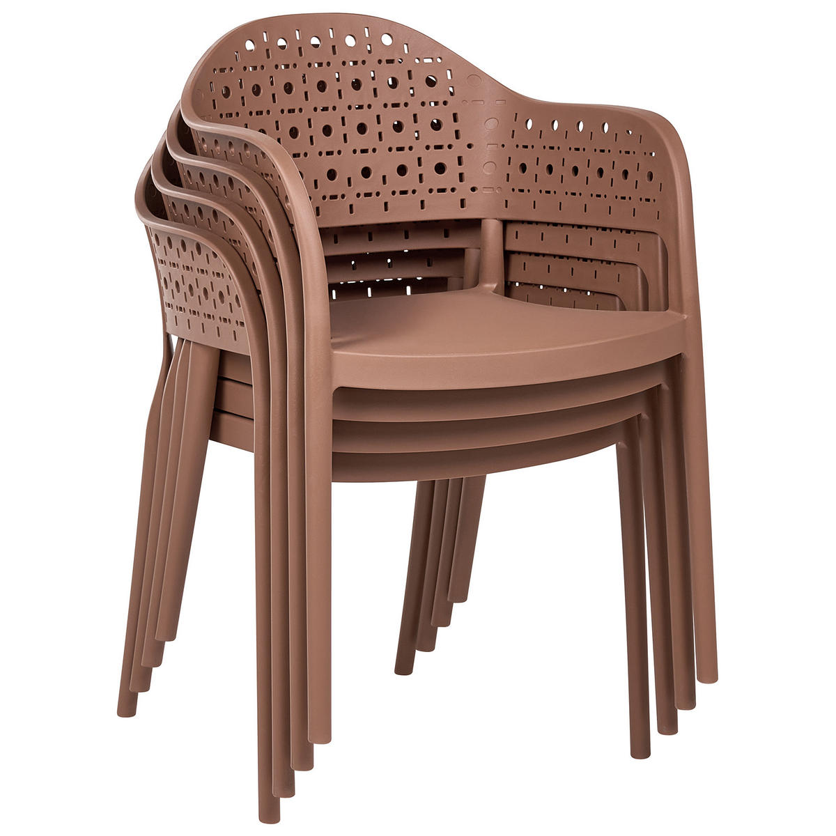 STUHL 4er-Set Braun Narino - Braun, Kunststoff (55/78/50cm) - Beliani