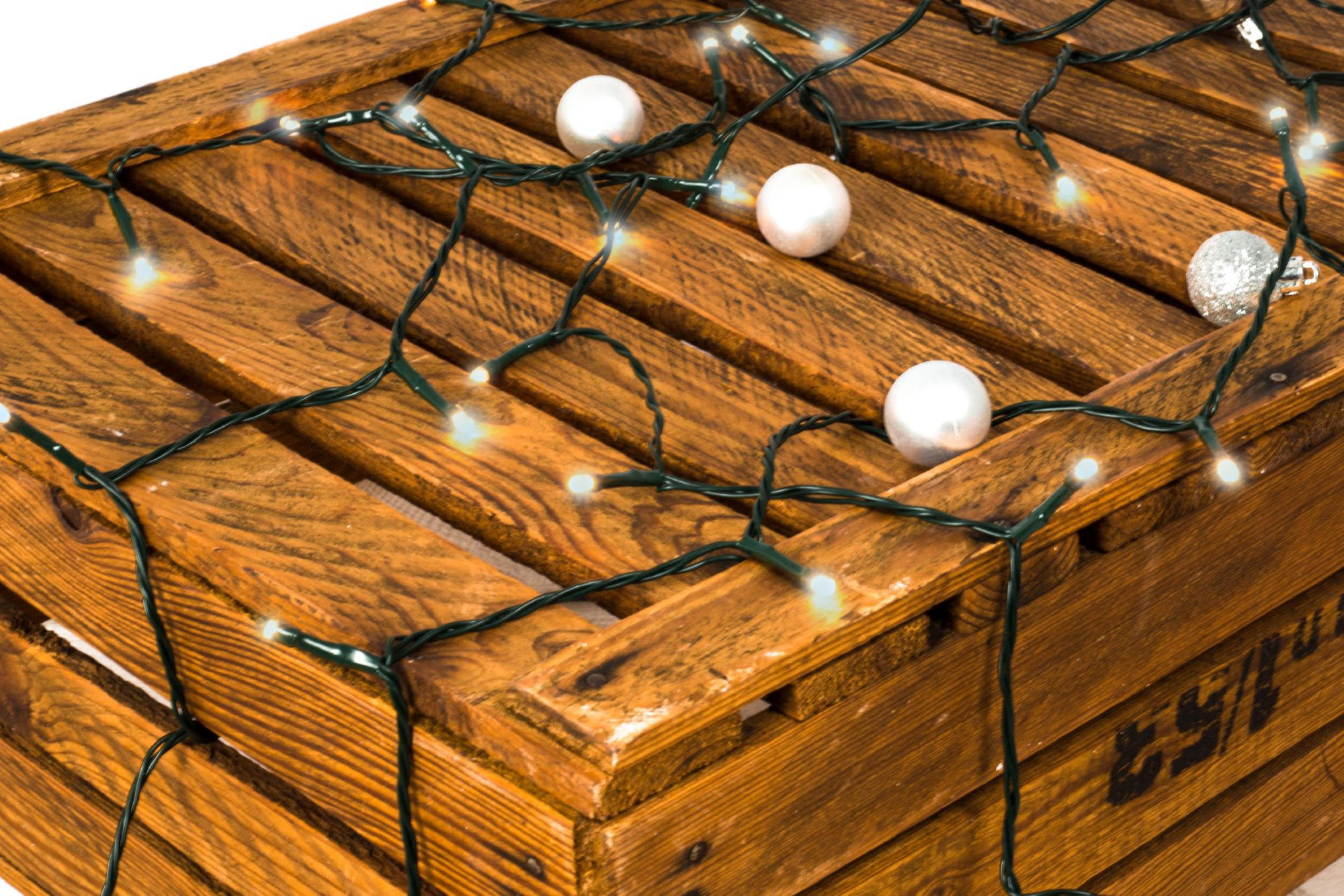 LAALU WEIHNACHTSLICHTERKETTE COLD WHITE 4 m - Grün, Kunststoff (400cm) - LAALU